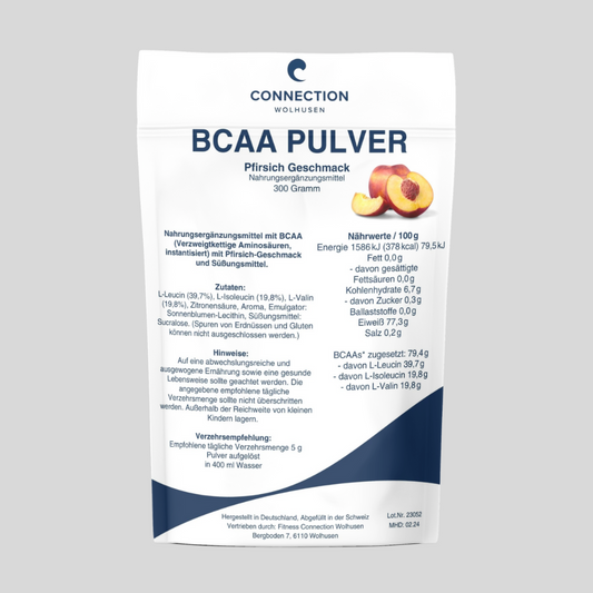 BCAA Pulver Pfirsich- Mit Leucin, Isoleucin und Valin